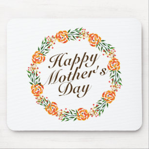 Elegant Mother's Day Floral Wreath Mousepad