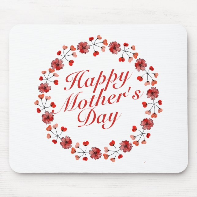 Elegant Mother's Day Floral Wreath | Mousepad (Front)