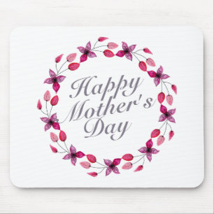 Elegant Mother's Day Floral Wreath Mousepad