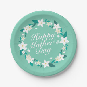 Elegant Mother's Day Floral Wreath   Paper Plate