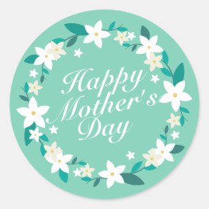 Elegant Mother's Day Floral Wreath   Sticker