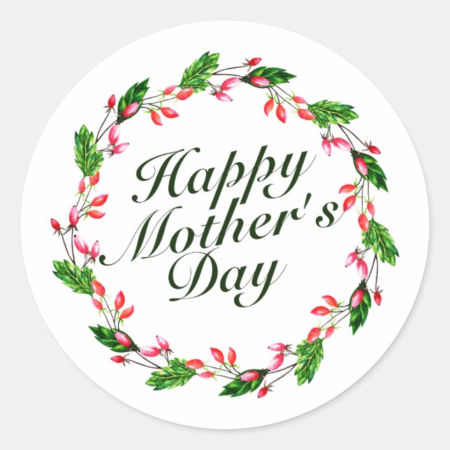 Elegant Mother's Day Floral Wreath | Sticker (Front)