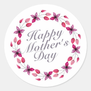 Elegant Mother's Day Floral Wreath Sticker