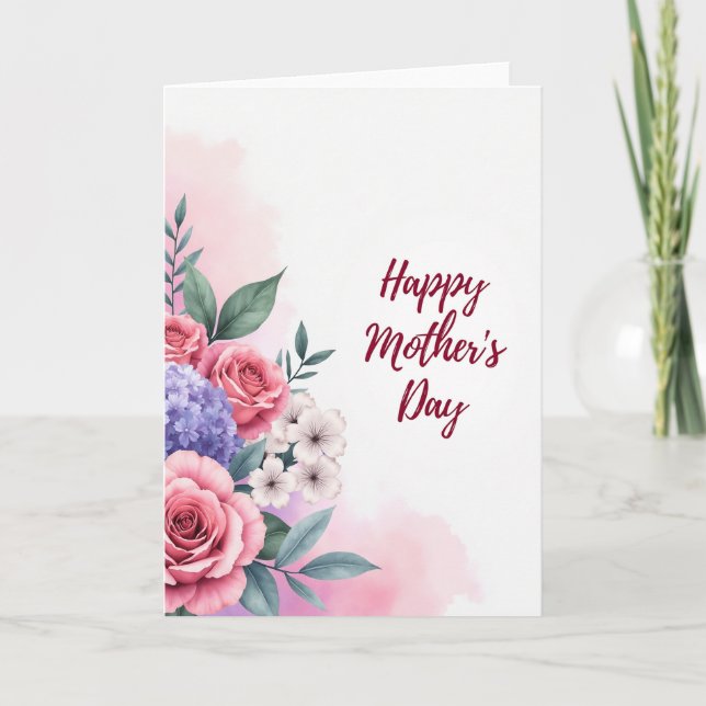 Elegant Mothers Day Script Love Card (Front)
