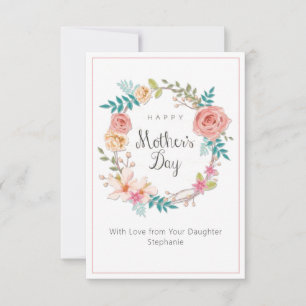 Elegant Mother's Day Watercolor Floral Card