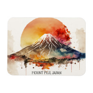 Elegant Mount Fuji Japan Painting Magnet