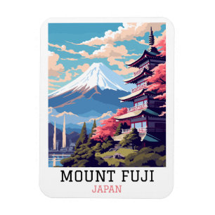 Elegant Mount Fuji Japan Travel Art Magnet