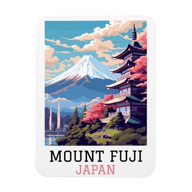 Elegant Mount Fuji Japan Travel Art Magnet (Vertical)