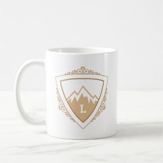Elegant Mountain Crest Monogram Coffee Mug