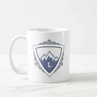 Elegant Mountain Crest Monogram Coffee Mug