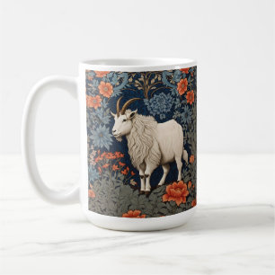 Elegant Mountain Goat William Morris Inspired  Coffee Mug