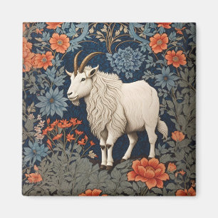 Elegant Mountain Goat William Morris Inspired Magnet