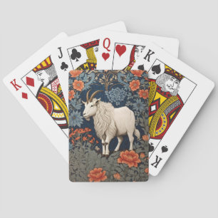 Elegant Mountain Goat William Morris Inspired Playing Cards