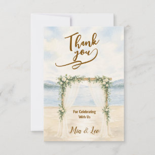 Elegant Mountain Lake Flat Thank You Card