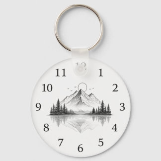 Elegant Mountain Nature Watch Key Ring