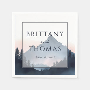 Elegant Mountain Wedding Invitation Napkin