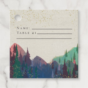 Elegant Mountain Wedding Place Card Tags