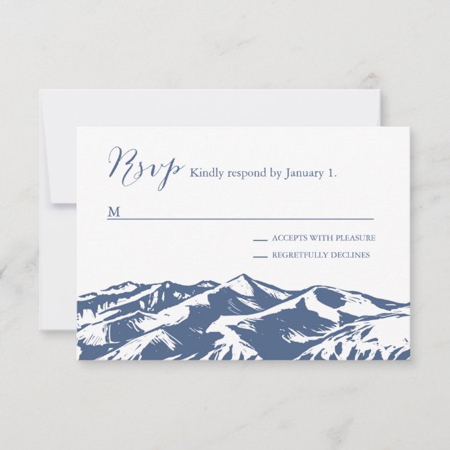 Elegant Mountain Wedding RSVP (Front)