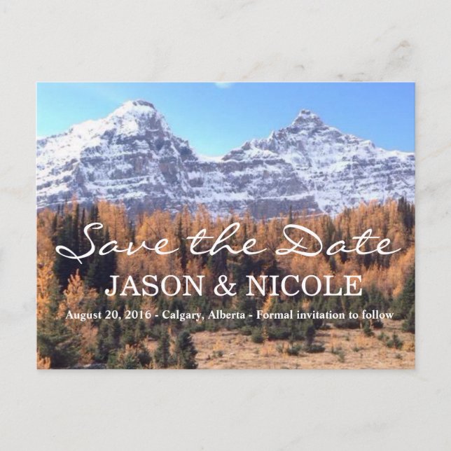 Elegant Mountain Wedding Save the Date Postcard (Front)