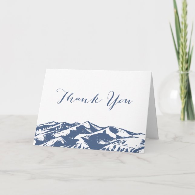 Elegant Mountain Wedding Thank You Card (Front)