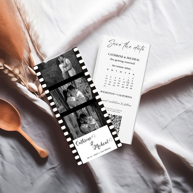 Elegant Movie Wedding Photo booth strip frame Save Save The Date (Creator Uploaded)