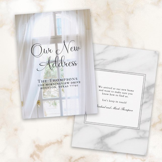 Elegant Moving Announcement New Address (An elegant new address card available as printed or digital download.)