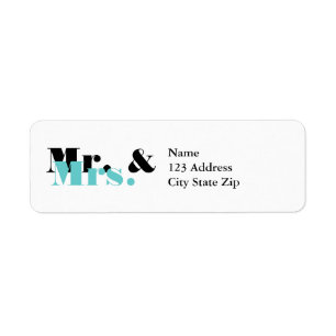 Elegant Mr and Mrs address labels for newly weds