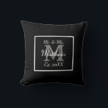 Elegant Mr and Mrs Monogram Cushion<br><div class="desc">An elegant Mr. & Mrs. Monogram design for your home. Buy as a wedding gift (along with the rest of the Mr & Mrs Wedding Gifts Collection).</div>