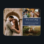 Elegant Mr and Mrs Thank You Photo Collage Magnet<br><div class="desc">Elegant wedding Mr and Mrs design wedding thank you magnets featuring three of your favourite wedding photos. Show your family and friends your appreciation for being a part of your wedding celebration with one of these beautiful keepsakes.</div>