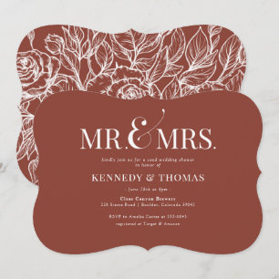 Elegant Mr. & Mrs. Coed Bridal or Wedding Shower I Invitation