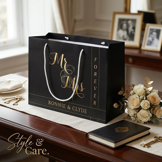 Elegant Mr. & Mrs. Forever Large Wedding Gift Bag (Elegant Mr. & Mrs. Forever Large Wedding Gift Bag)