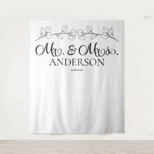 Elegant Mr. & Mrs. Personalised Wedding  Tapestry