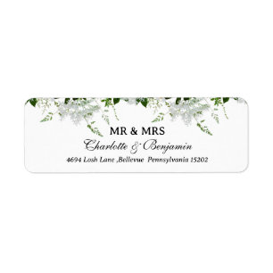 Elegant Mr & Mrs Wedding Return Address Return Address Label