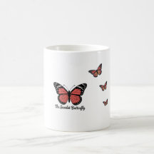 Elegant Mug with Scarlet Butterfly design 