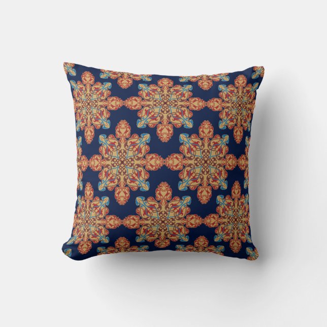 Elegant Multi-Coloured Floral Pattern Cushion (Front)