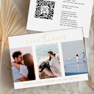Elegant Multi GOLD White Text Photo Save The Date