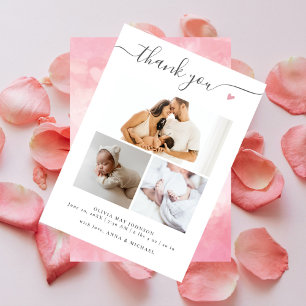 Elegant Multi Photo Birth Announcement Baby Shower