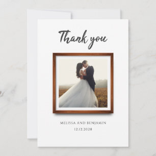 Elegant Multi Photo Script Wedding Thank You Card