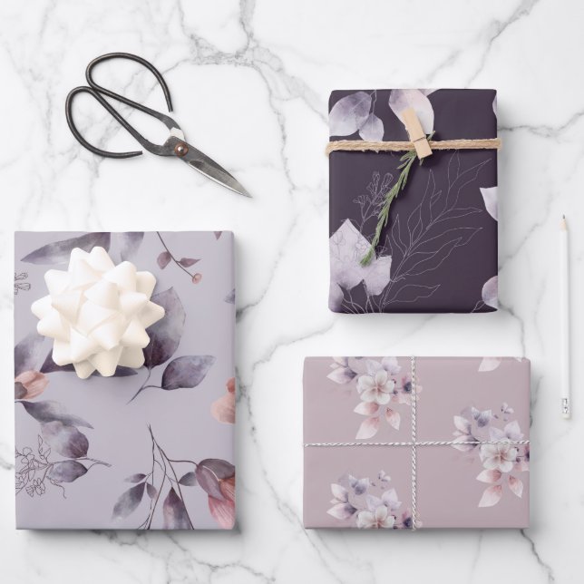 Elegant Multi Purpose Floral Wrapping Paper Sheet (Front)