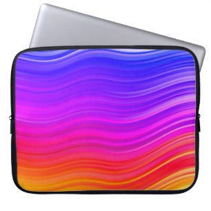 Elegant Multicolor Abstract Waves Laptop Sleeve