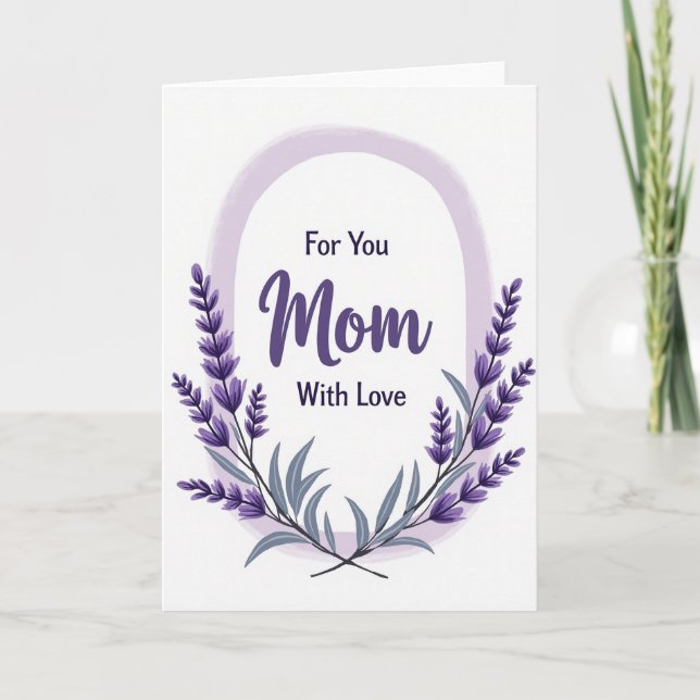 Elegant Mum Botanical Art Card (Front)