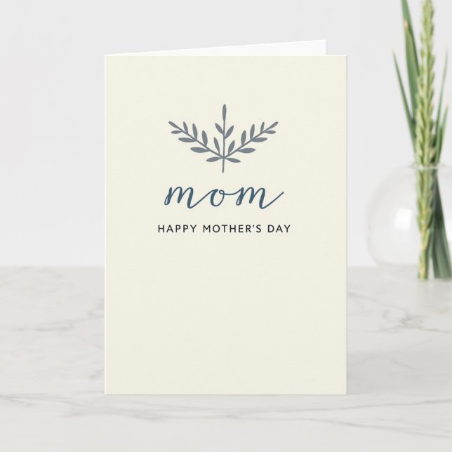Elegant Mum Botanical Card (Front)