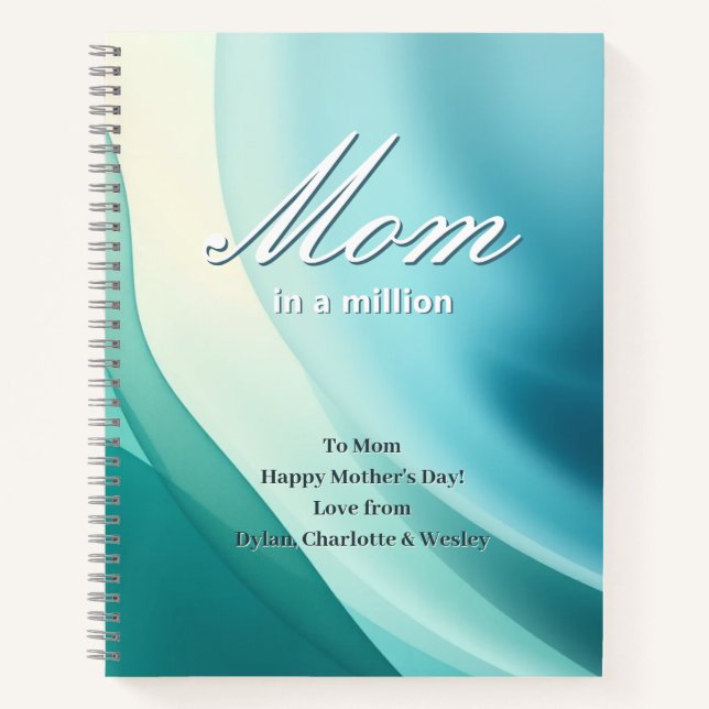 Elegant Mum In A Million Personalised Mother's Day Notebook (Front)