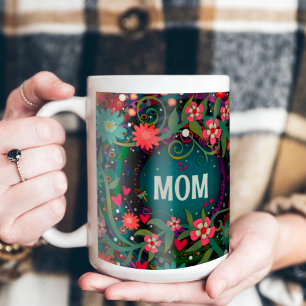Elegant Mum Pink Green Floral Inspirivity Coffee Mug