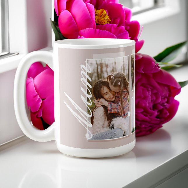 Elegant Mum Script Snapshot Mother's Day Photo Coffee Mug (Elegant Mom Script Snapshot Mother's Day Photo Coffee Mug)
