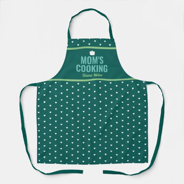 elegant mum's name on blue apron (Front)