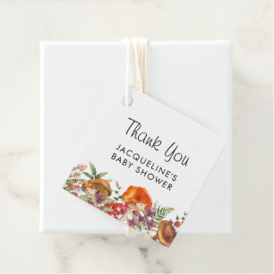 Elegant Mushroom Baby Shower Thank You Favour Tags