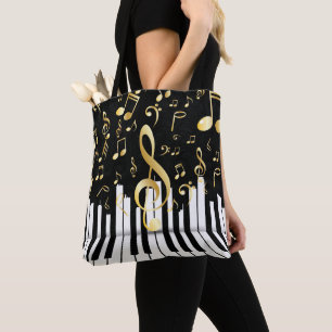 Elegant Music Note piano keys Tote Bag