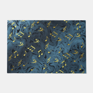 elegant music notes doormat