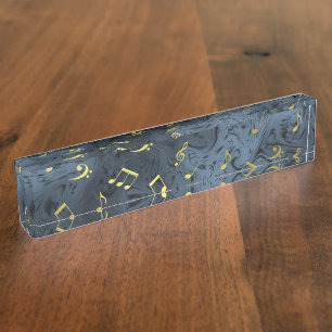 elegant music notes nameplate